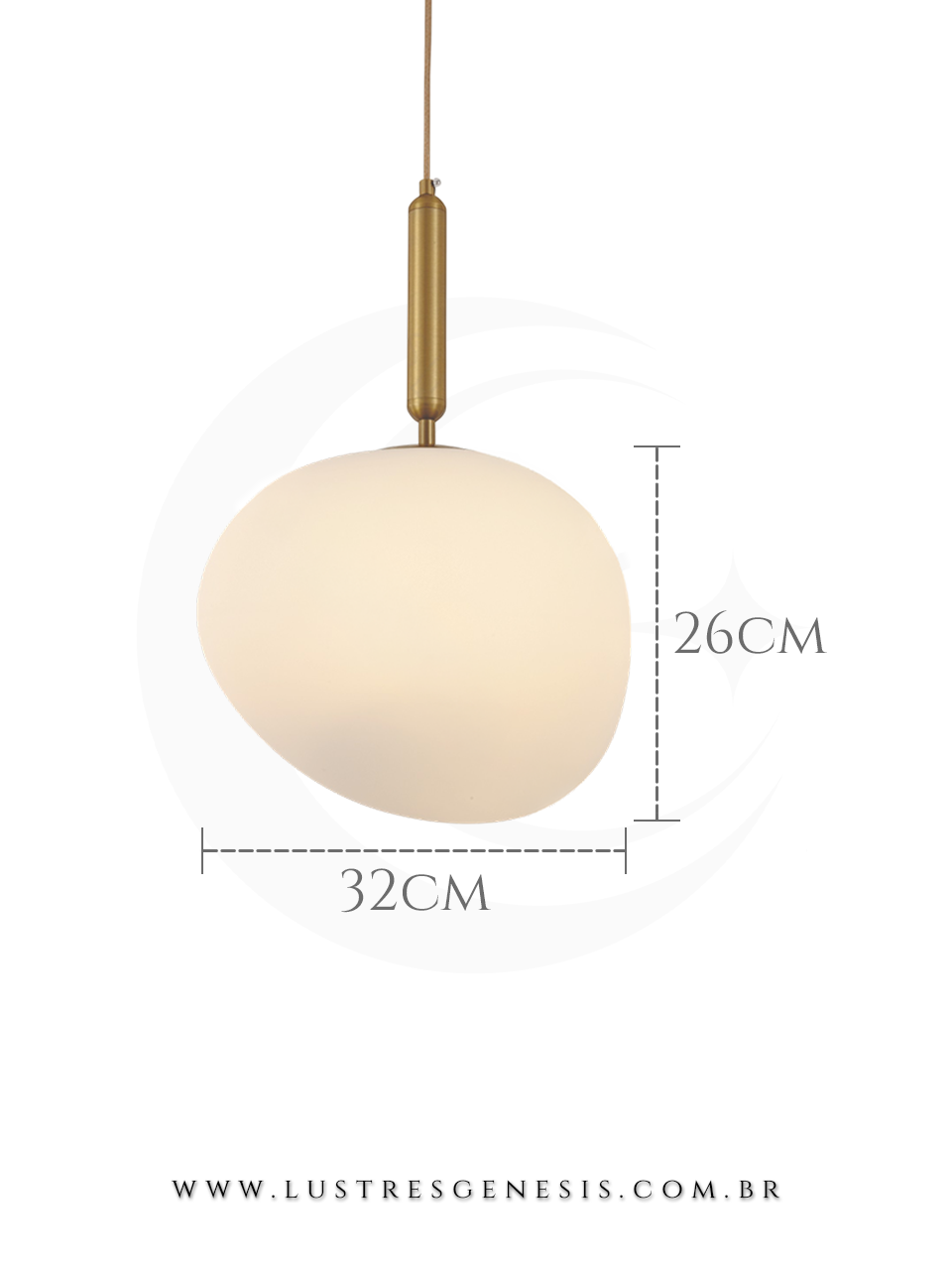 Pendente Metal Bronze e Vidro Branco DCD04029, DCD04030 e DCD04031 Cabeceira de Cama, Lavabo, Balcao de cozinha, Banheiro